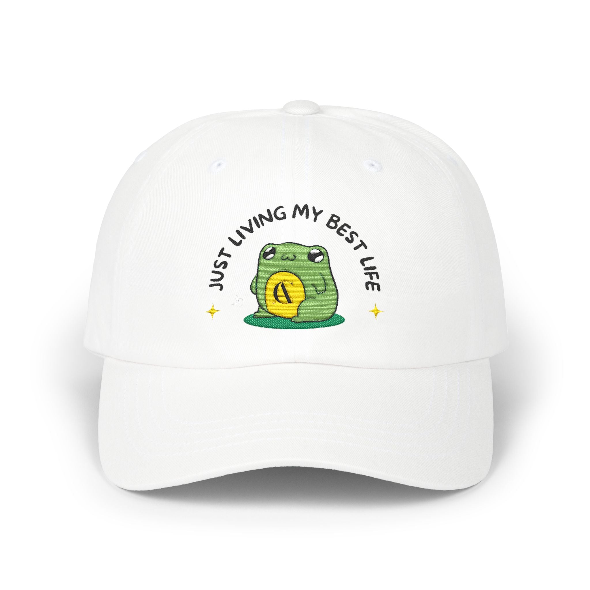 Cute Frog Cap- "Living My Best Life" Unisex Adamic Creations Hat