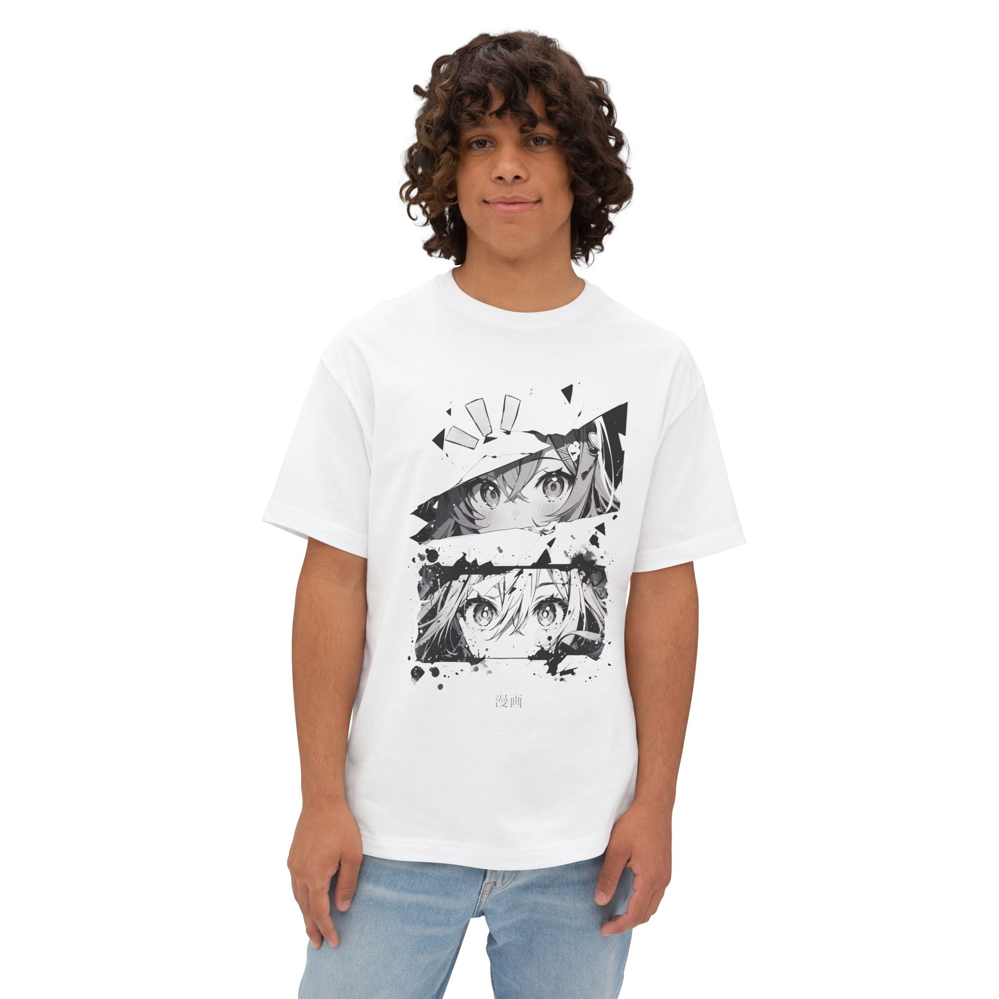Anime-Inspired Unisex Oversized Boxy Tee, Casual Streetwear, Graphic Tee for Anime Lovers, Gift for Birthdays, Summer Style, Unique Fashion