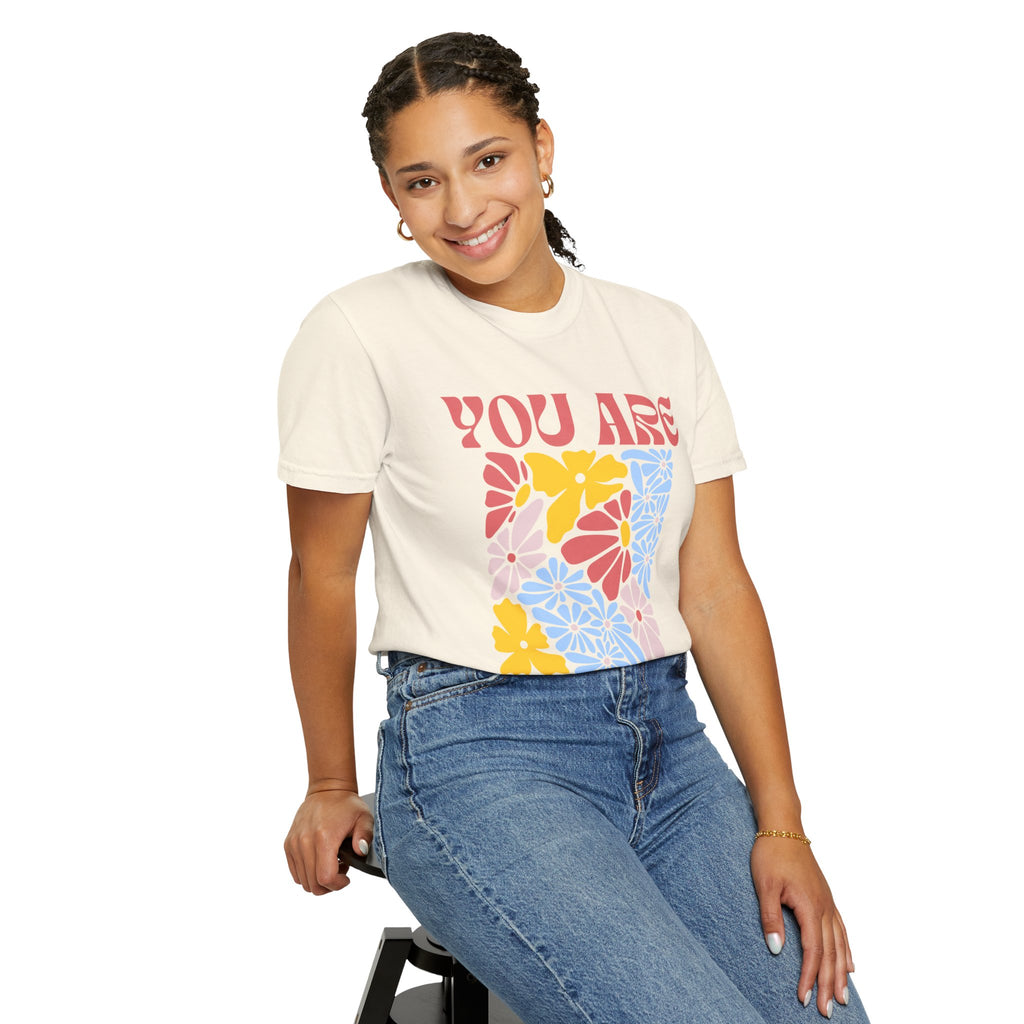 Adamic Creations- You Are Awesome Flower T-Shirt