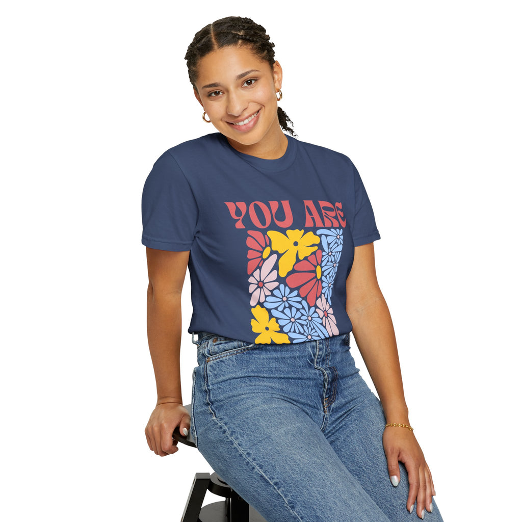 Adamic Creations- You Are Awesome Flower T-Shirt