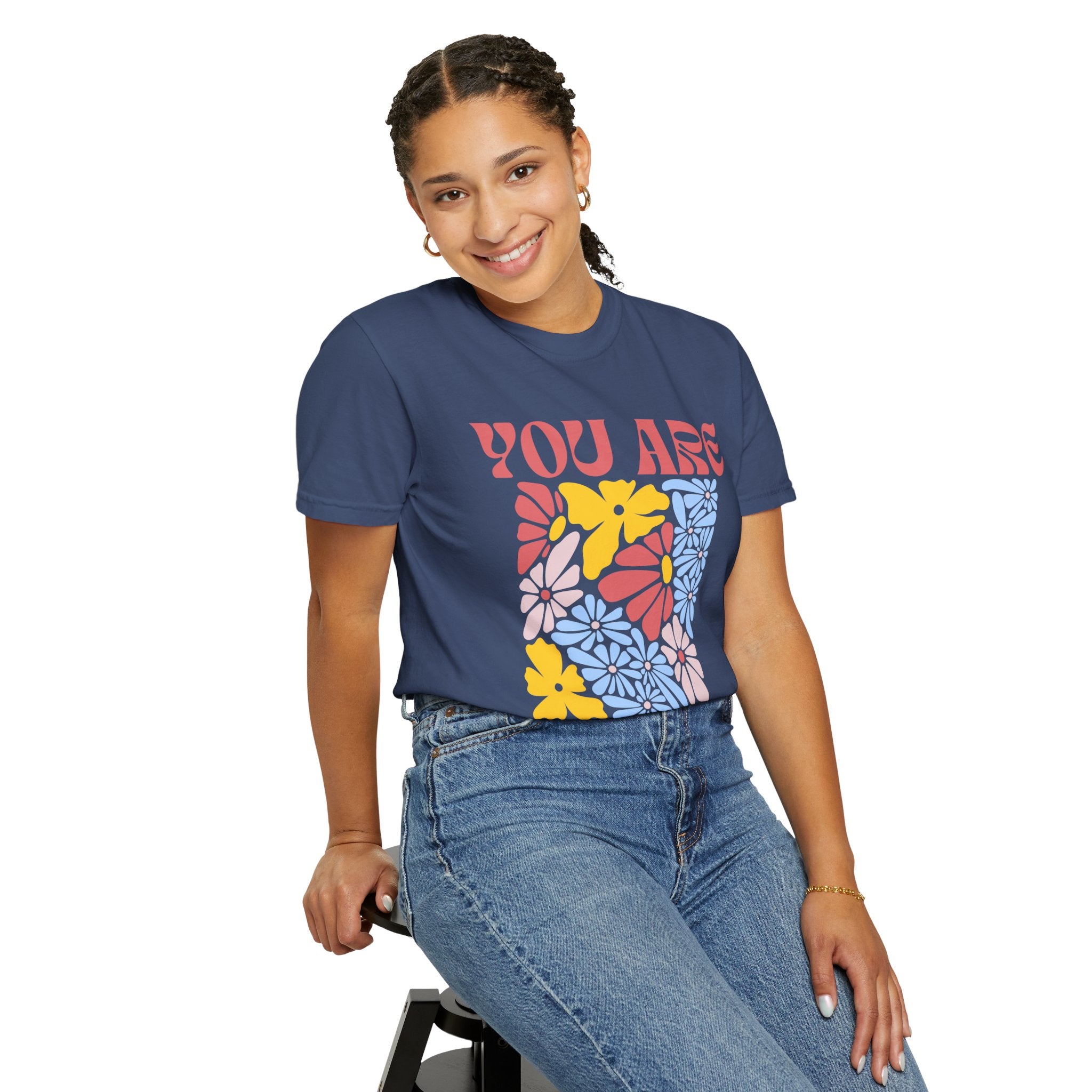 Adamic Creations- You Are Awesome Flower T-Shirt