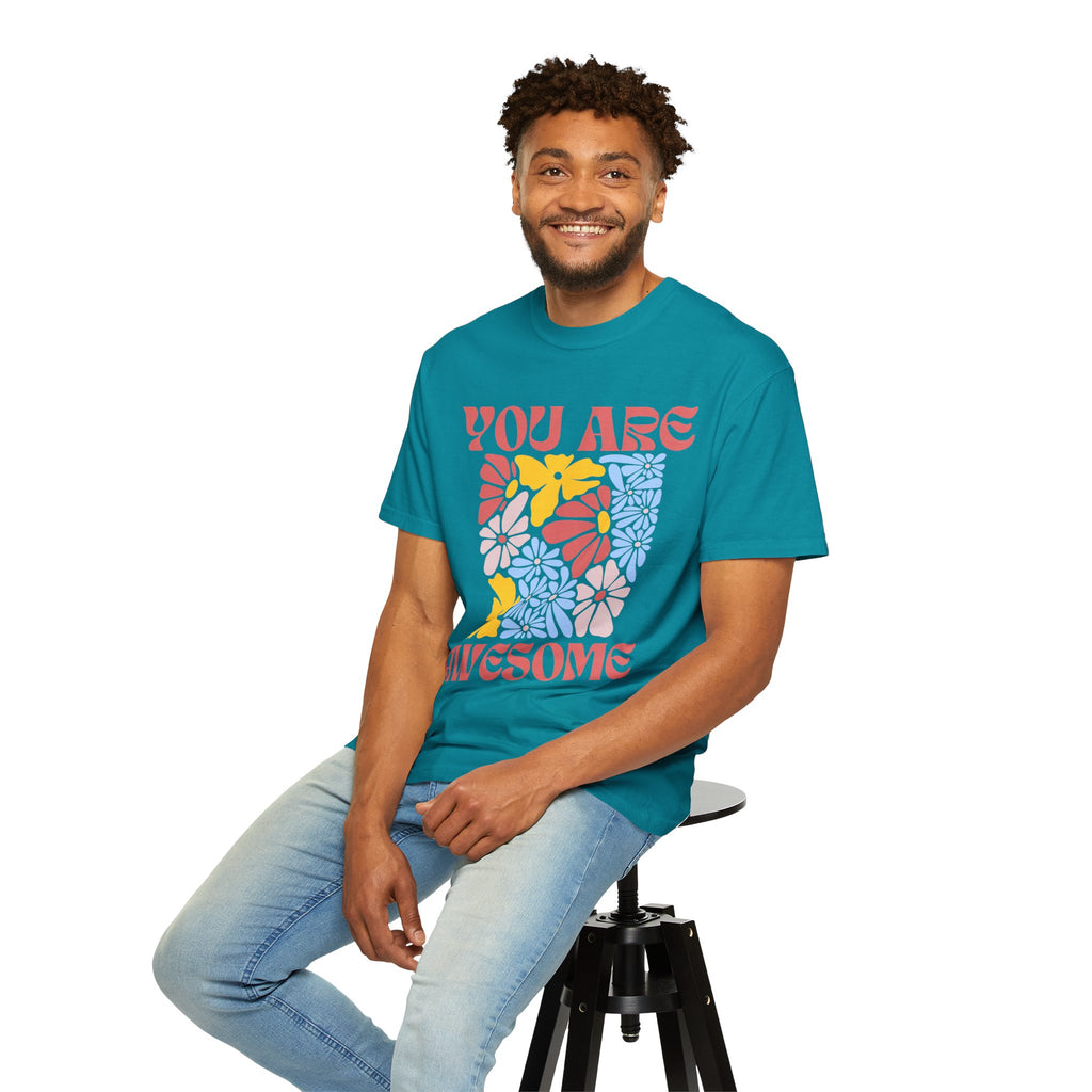 Adamic Creations- You Are Awesome Flower T-Shirt