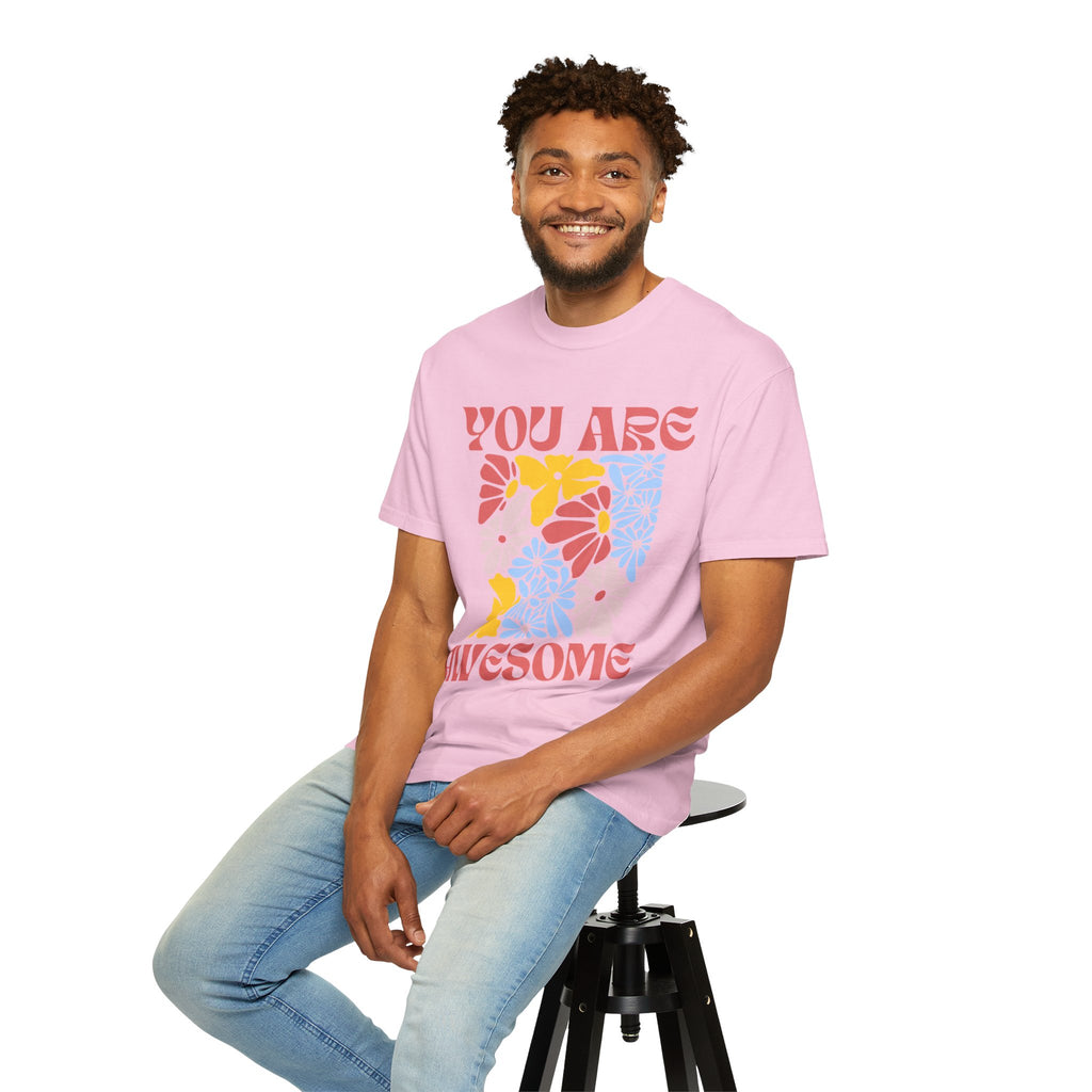 Adamic Creations- You Are Awesome Flower T-Shirt
