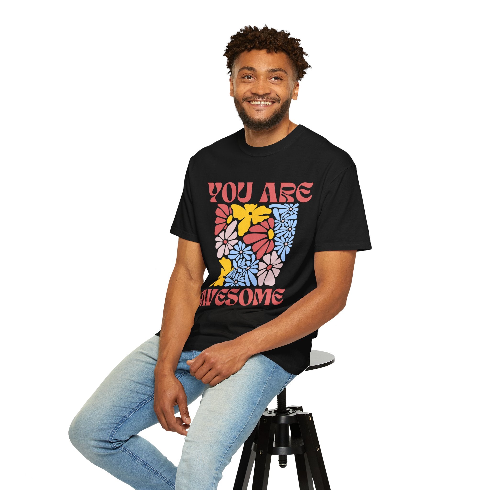 Adamic Creations- You Are Awesome Flower T-Shirt