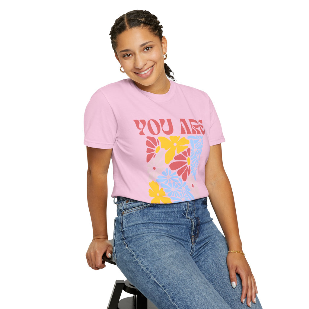 Adamic Creations- You Are Awesome Flower T-Shirt
