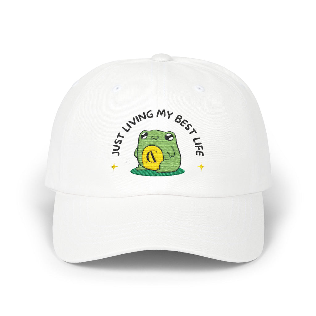 Cute Frog Cap- "Living My Best Life" Unisex Adamic Creations Hat