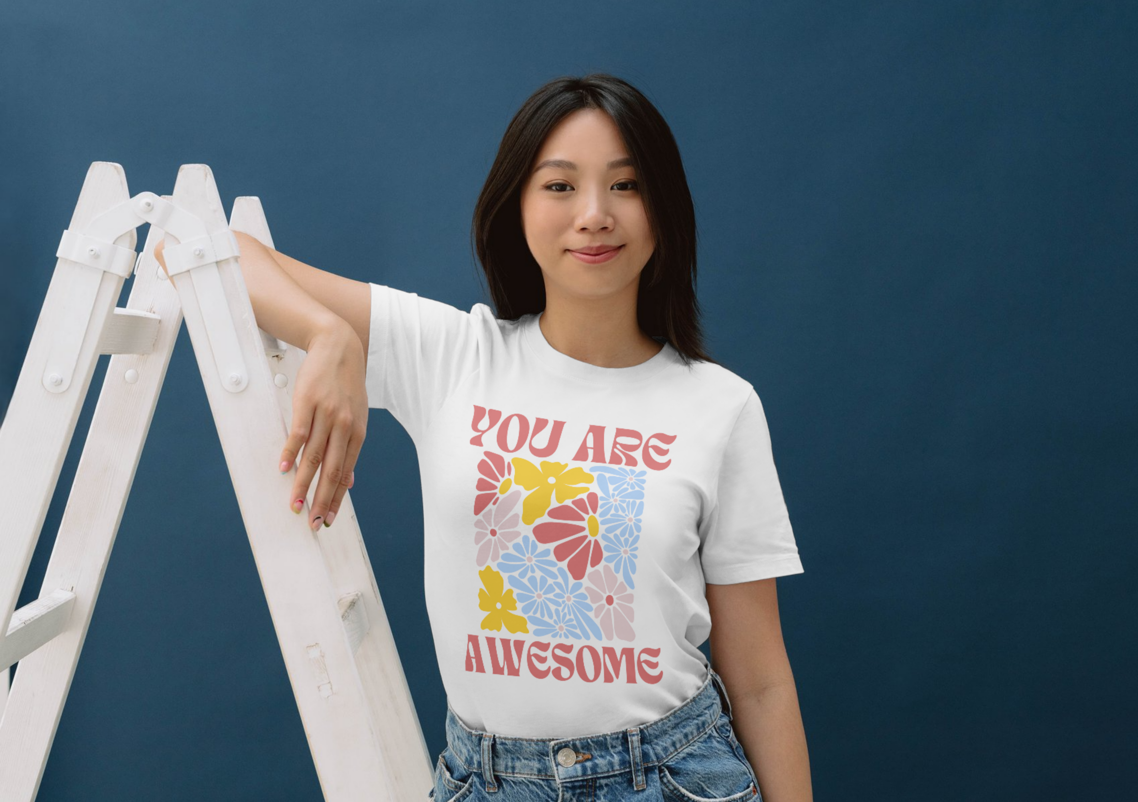 Adamic Creations- You Are Awesome Flower T-Shirt