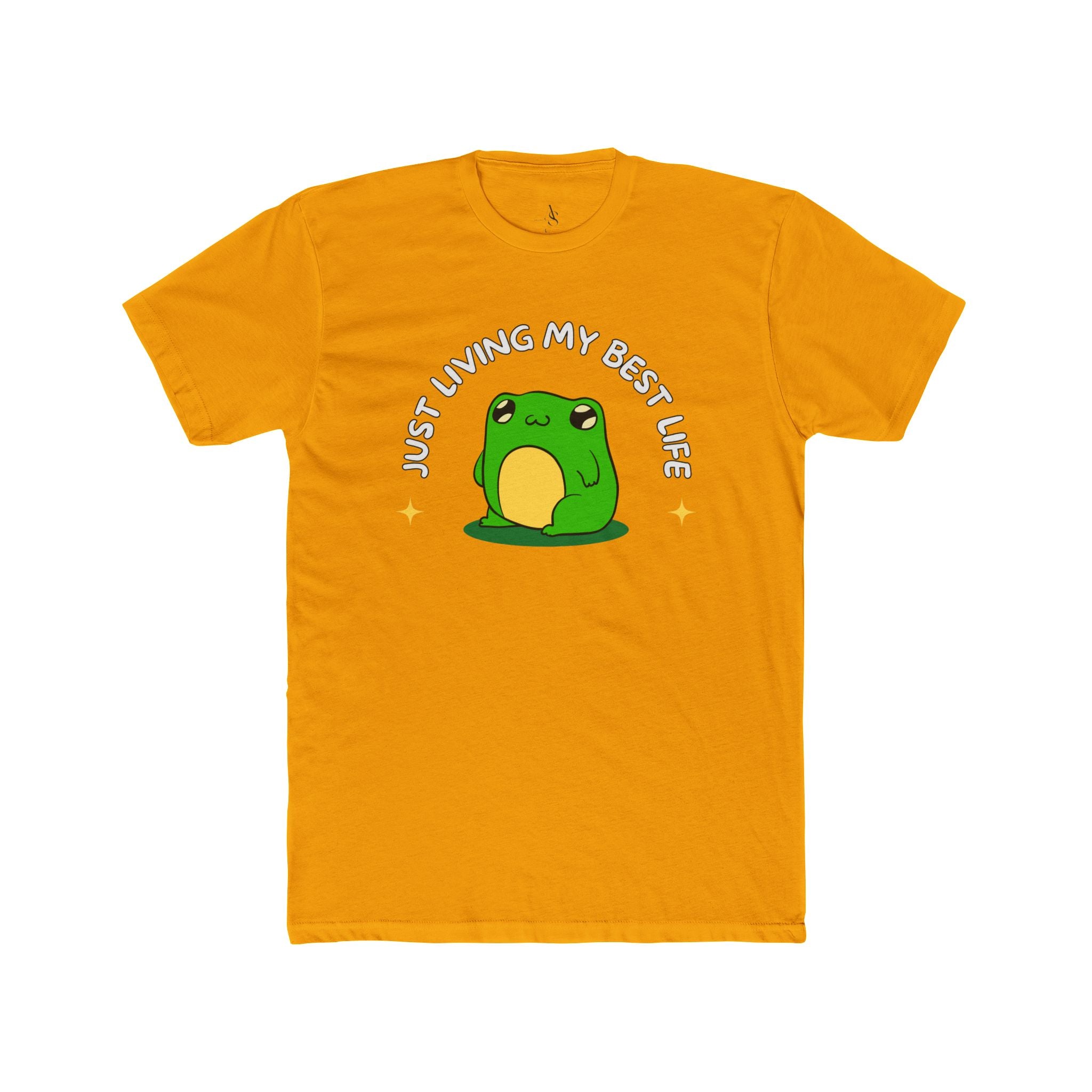 Adamic Creations Frog Graphic Tee, Just Living My Best Life Shirt, Unisex Cotton Crew Tee