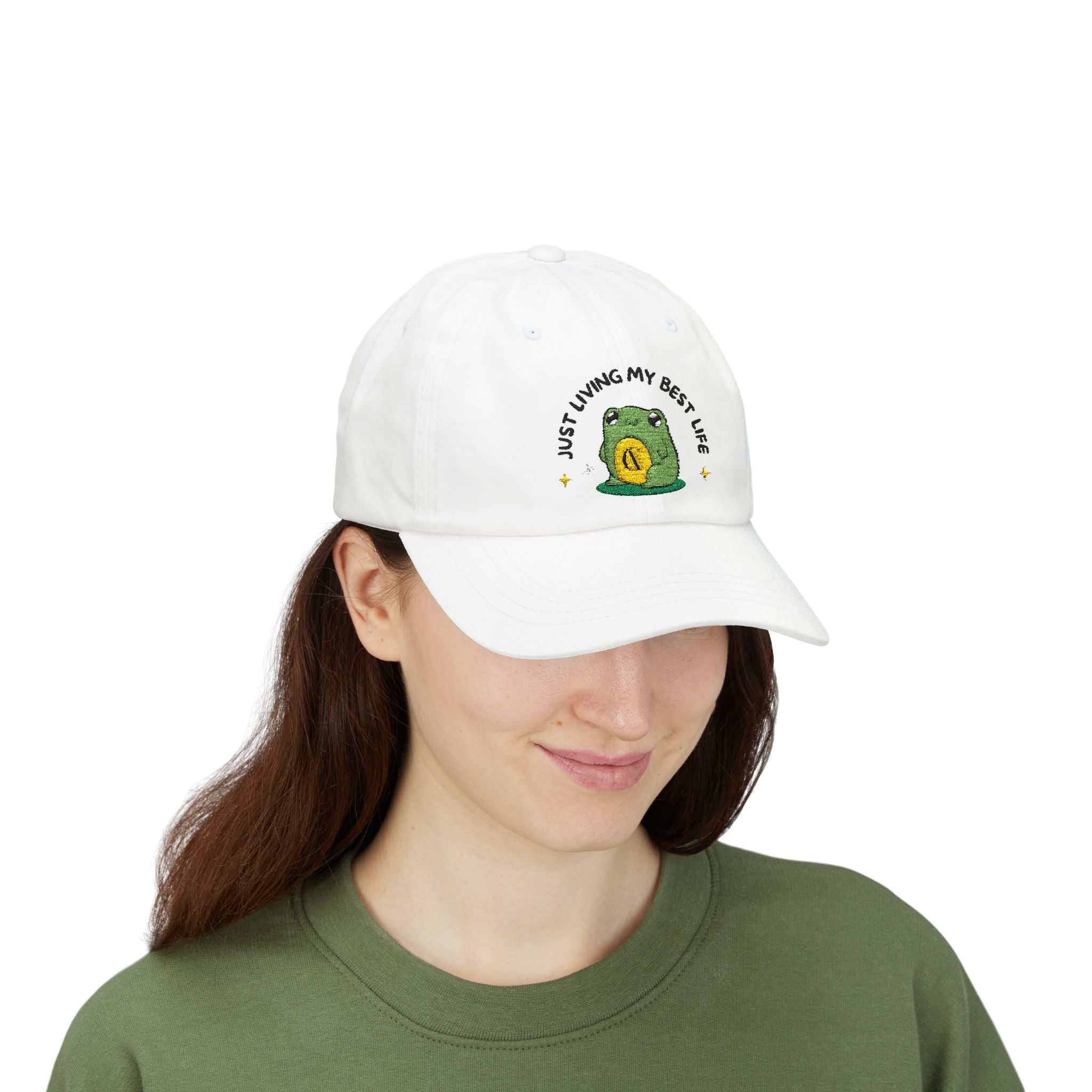 Cute Frog Cap- "Living My Best Life" Unisex Adamic Creations Hat