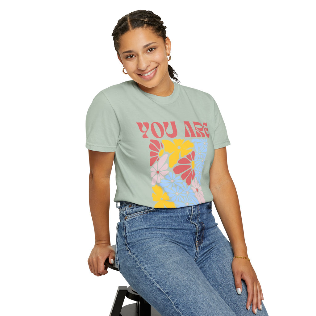 Adamic Creations- You Are Awesome Flower T-Shirt