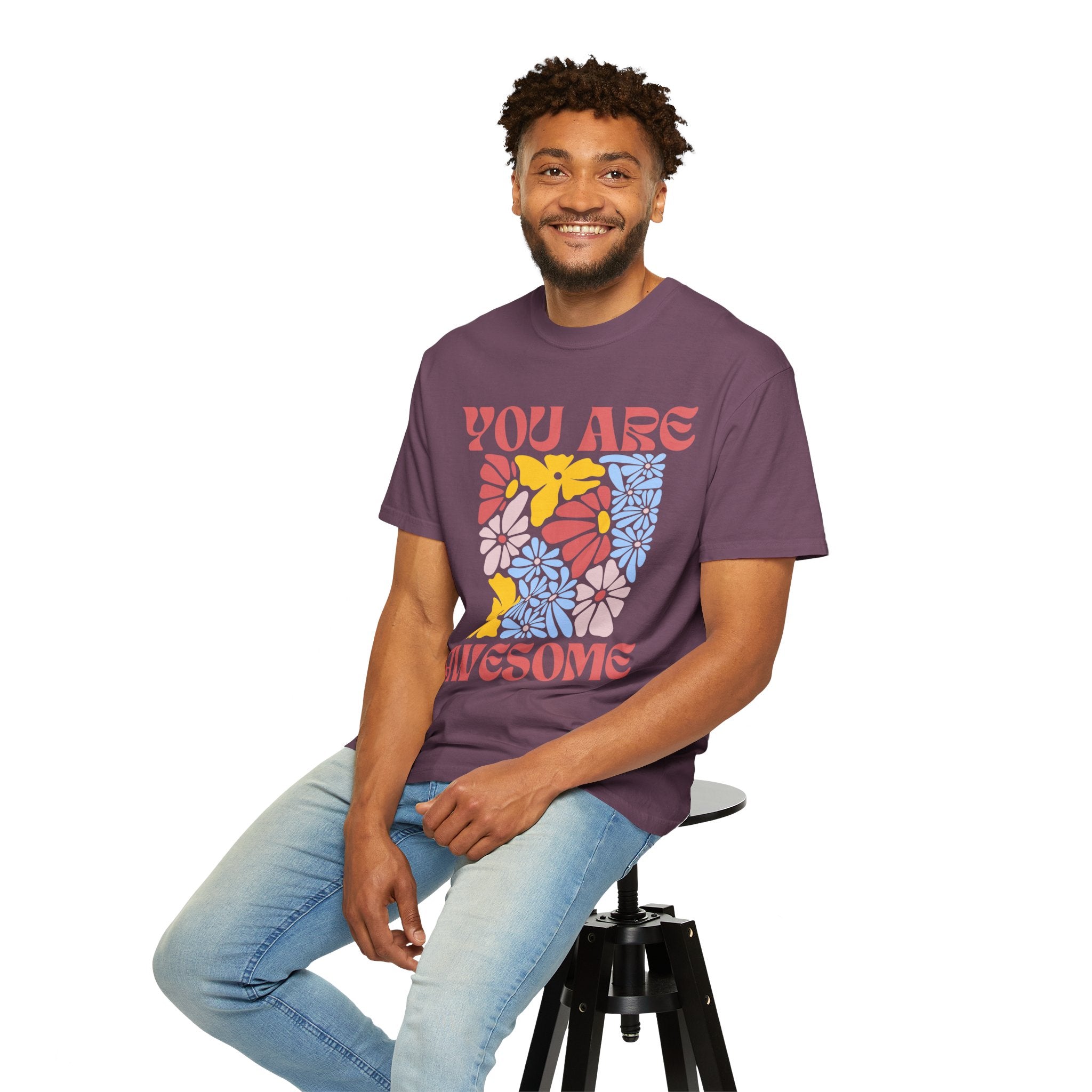 Adamic Creations- You Are Awesome Flower T-Shirt