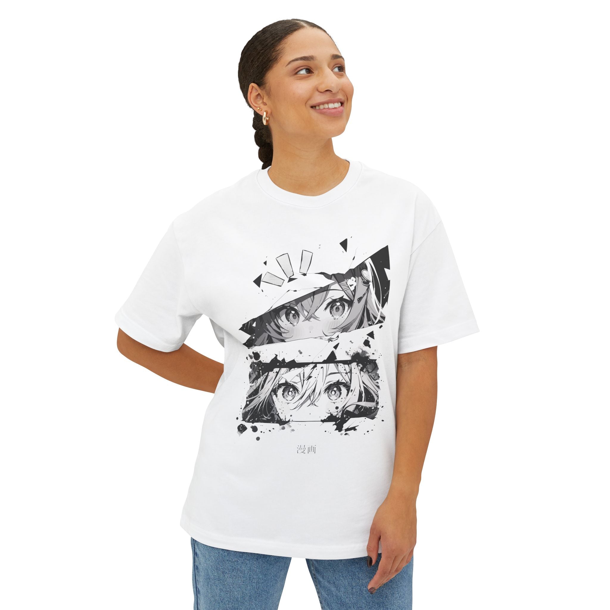 Anime-Inspired Unisex Oversized Boxy Tee, Casual Streetwear, Graphic Tee for Anime Lovers, Gift for Birthdays, Summer Style, Unique Fashion