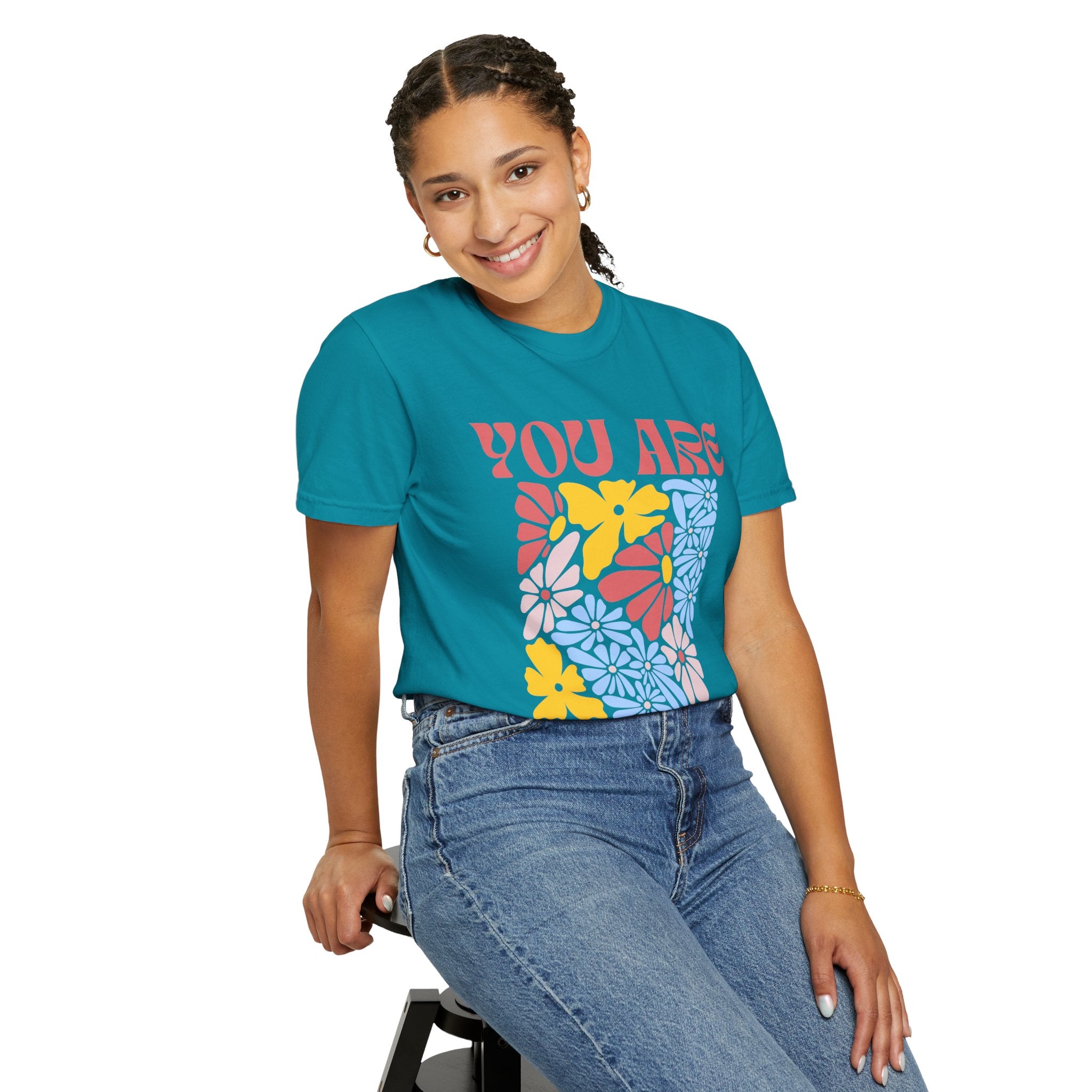 Adamic Creations- You Are Awesome Flower T-Shirt