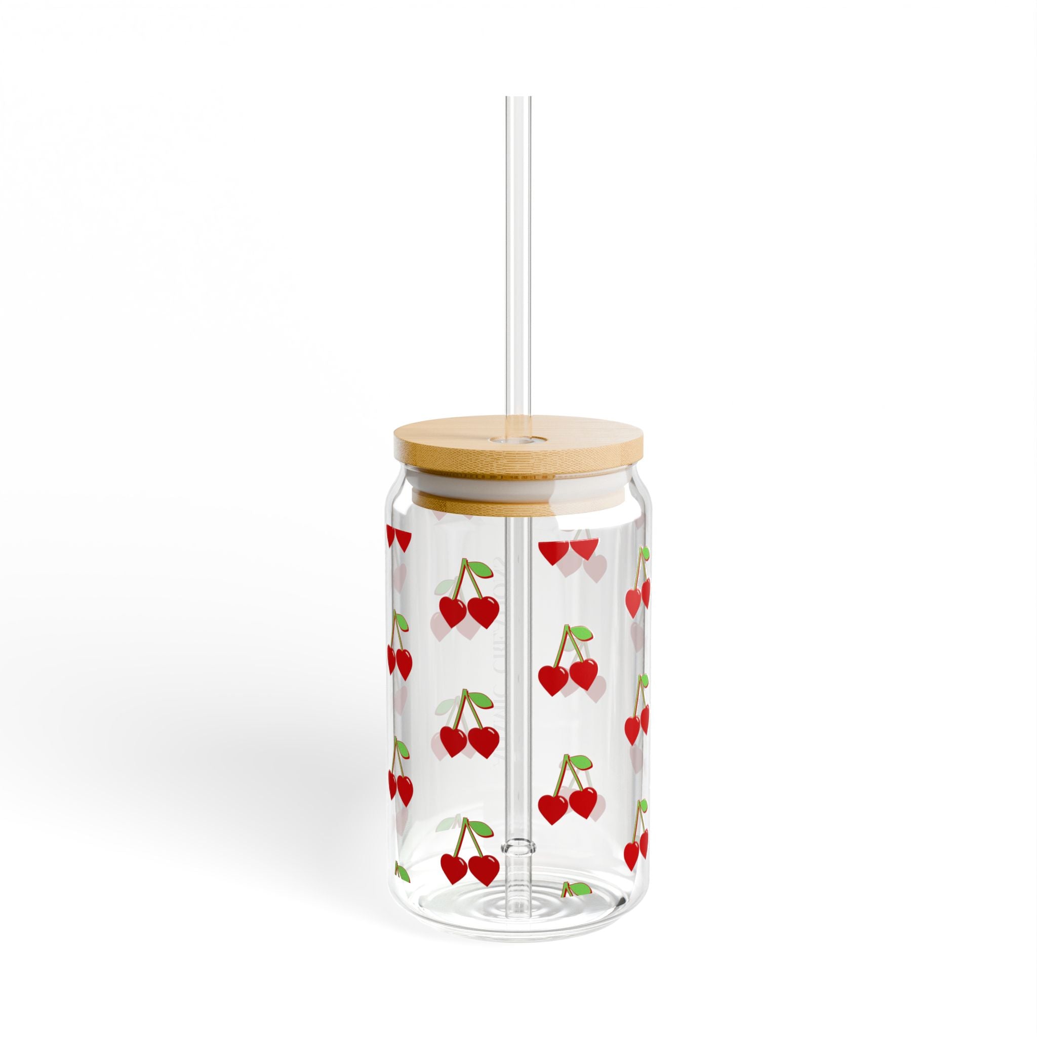 Cherry-Design Sipper Glass | 16oz Adamic Creations Drinkware