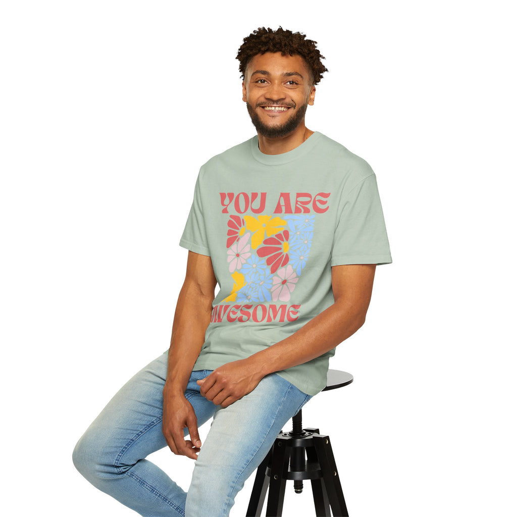 Adamic Creations- You Are Awesome Flower T-Shirt