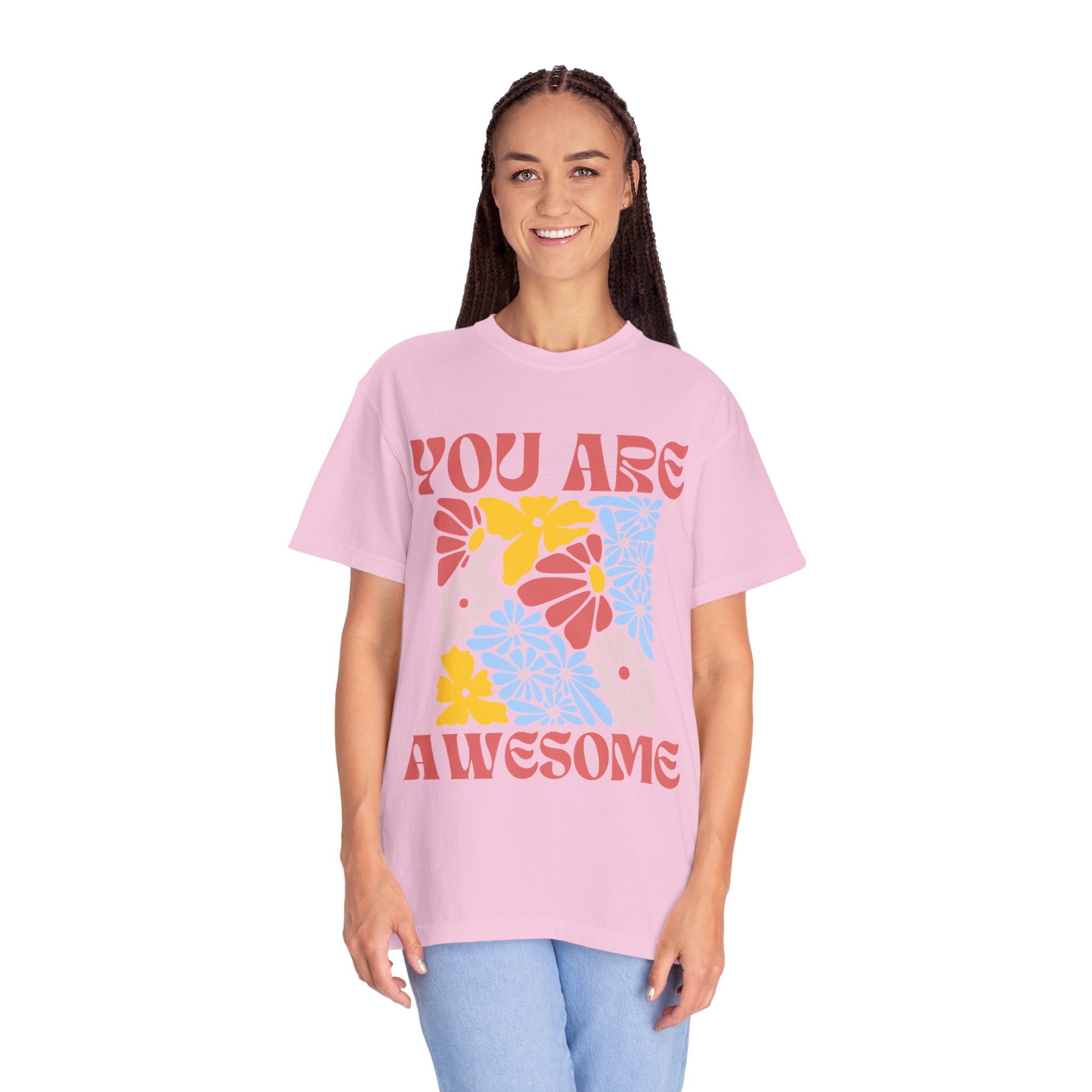 Adamic Creations- You Are Awesome Flower T-Shirt
