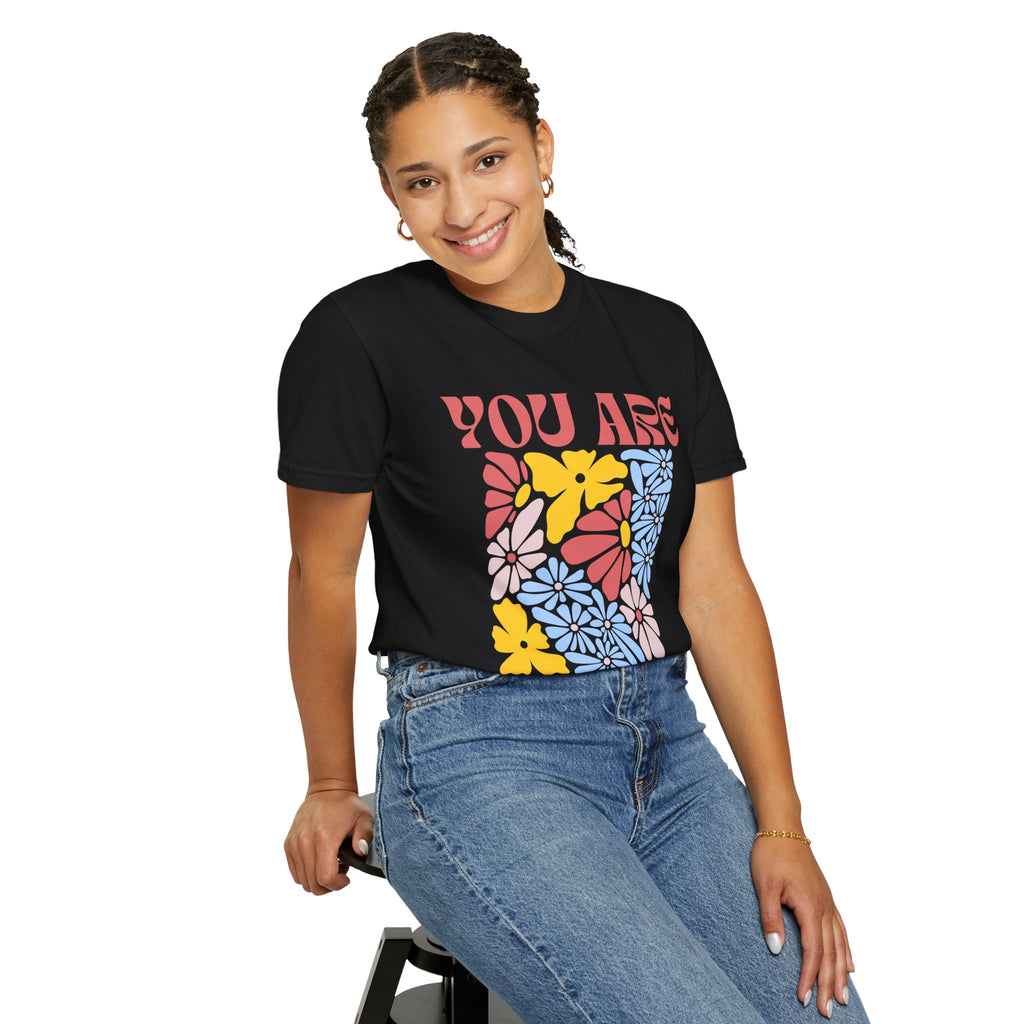 Adamic Creations- You Are Awesome Flower T-Shirt